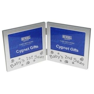 Babys 1st Scan & Babys 2nd Scan Twin Folding Photo Frame