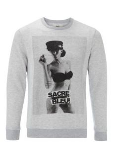 Matalan   Denim 73 Mens Grey French Girl Print Sweater