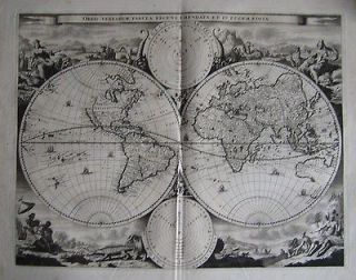 1702 Daniel Stoopendaal ; World Map / Hemisphere / California as a 