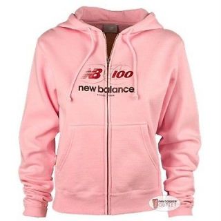 New Balance Womens Centennial Zip Fleece Hoodie Pink Medium   New