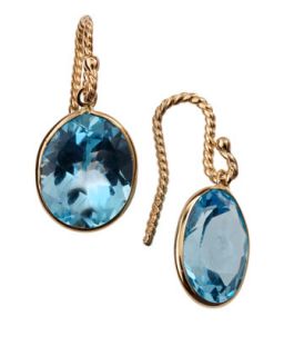 Blue Topaz Oval Earrings   