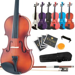 Mendini Size 4/4 3/4 1/2 1/4 1/8 1/10 1/16 1/32 Violin w/ Accessories 