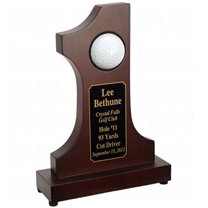 PROACTIVE PERSONALIZED HOLE IN ONE TROPHY ROSEWOOD