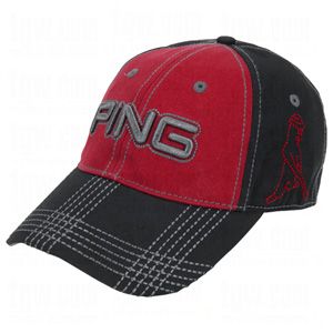 PING JUNIOR CAP RED/BLK/GRY