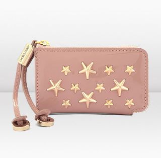 Jimmy Choo  Roma  Blush Patent Leather With Stars Coin Purse 
