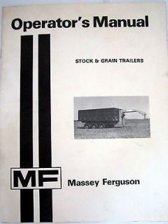 VINTAGE MASSEY FERGUSON MF STOCK & GRAIN TRAILER OPERATOR OWNER MANUAL 