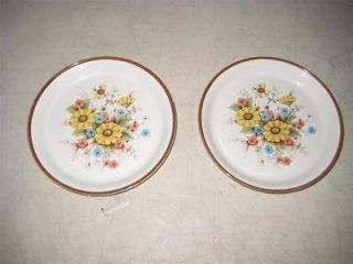 SET OF 2 NITTO HEATHER STONE MULTICOLORED FLOWER SALAD/DINNER DINING 