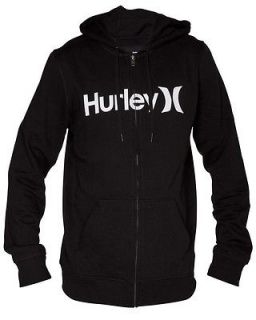 Mens Hurley One & Only Zip Fleece Hoodie Black Multiple Sizes NWT