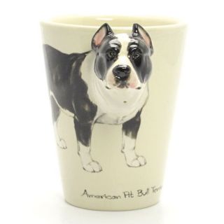 Black White American Pit Bull Terrier Cropped Ears Ceramic Mug 00004 