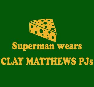 987 CLAY MATTHEWS PJS Green Bay Packers cheese hat MENS T SHIRT 