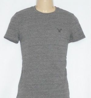 American Eagle Outfitters AEO Mens Heather Gray Solid Crew Neck T 