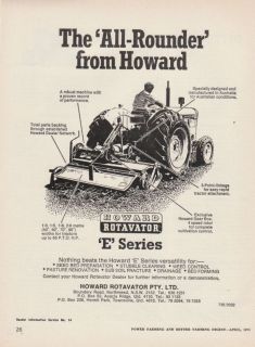 Vintage 1973 HOWARD ROTAVATOR E SERIES Advertisement
