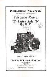 Fairbanks Morse Z D 1 1/2 HP Hit & Miss Engine Manual