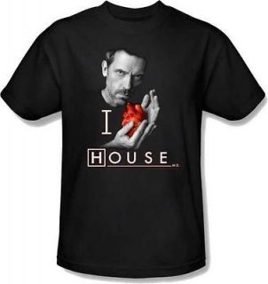   Licensed House M.D MD I Heart House Hugh Laurie Adult Mens T Shirt NBC