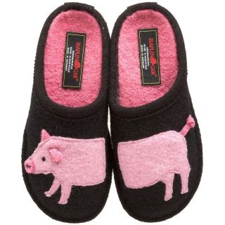 Womens Haflinger Shoes Clogs Sliippers Classic Piggy Black