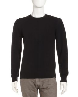 Cashmere Crewneck Sweater, Black   