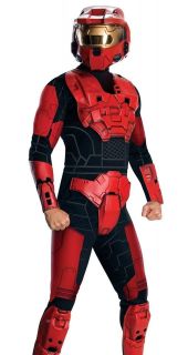 Adult Mens Halo 3 Red Spartan Cosplay Halloween Costume