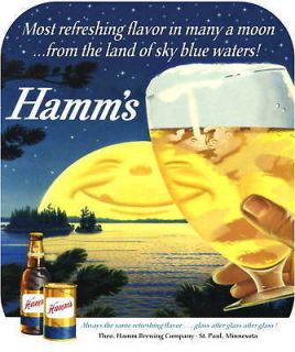 Hamms Beer Mouse Pad ( High Quality ) Moon & glass