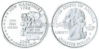 Quarter, 2000, New Hampshire, 50 State Quarters
