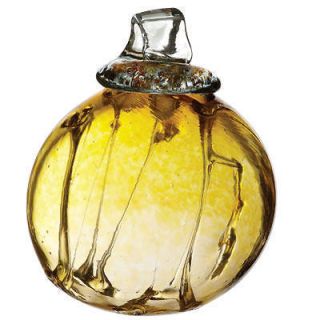   BALL   25th ANNIVERSARY   Hand Blown Art Glass Ornament  Amber 5.5