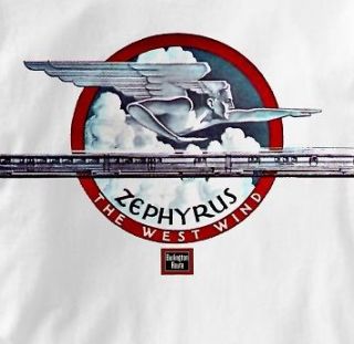 Burlington Route Zephyr West Wind Railroad T T Shirt XL
