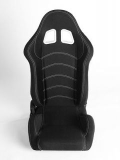 2x Black/White Stitching Racing Seats SPARCO RECARO STYLE
