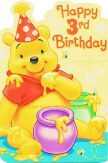 Winnie the Pooh 3rd Birthday Greeting Card
