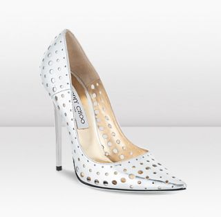 Jimmy Choo  Mime  Silver Mirror Leather Pointy Toed Pumps 