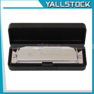   Silver Swan Metal 10 Holes Key Of C Harmonica with Case High Quality