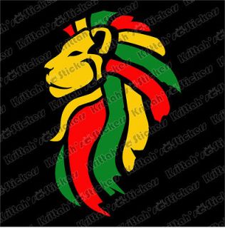 LION RASTA HEAD YELLOW Vinyl Decal 16x24 judah reggae Bob Marley 