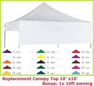 Ez pop Up Canopy Replacement Top instant EZ canopy top 15 Colors 
