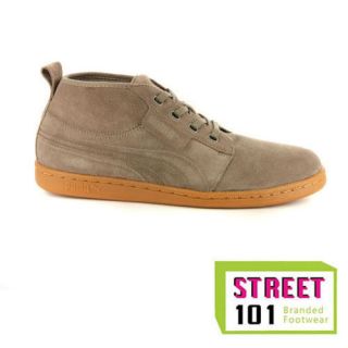 Mens Puma Hawthorn Mid Brown Suede High Top Trainers