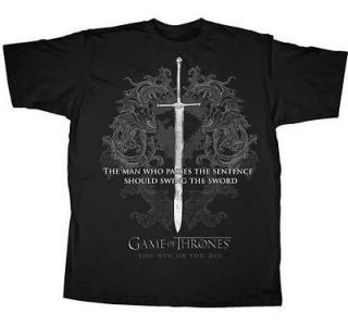   Thrones Almighty Sword Officially Licensed Adult T Shirt Tee S 2XL HBO