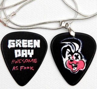 Green Day Awesome as F**K Guitar Pick Necklace + Pick