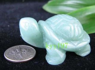 Hand Carved 39mm Natural green jade Turtle Figurine(254)