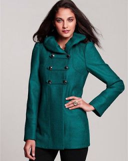 French Connection FCUK Apple Green Cashmere Wool Babydoll Swing Coat 6 