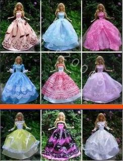   Doll 30items  10 Dresses Clothes gowns & 10 hangers 10 shoes On Sale