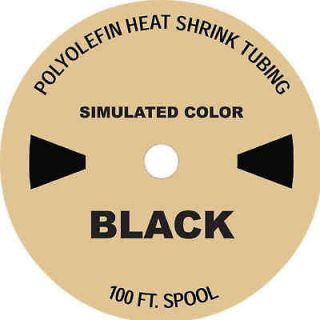 100 FT. BLACK 1 / 25mm Polyolefin 21 Heat Shrink Tubing