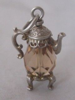 VINTAGE c1960 SILVER & CRYSTAL COFFEE POT CHARM FREE P&P UK by nuvo