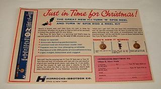 1963 HORROCKS IBBOT​SON Christmas ad ~ fishing reel