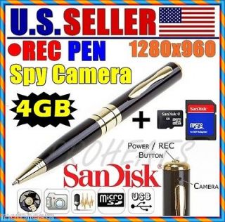 4GB Hidden Spy Rec Pen Cam Camera Nanny DVR Video Recorder Mini Spy 