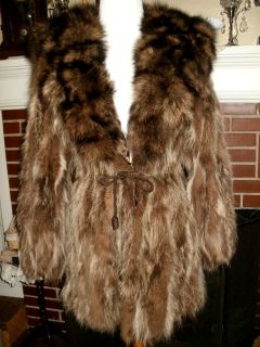 Vintage Jacques Saint Laurent Genuine Coyote Fur Coat Size Medium