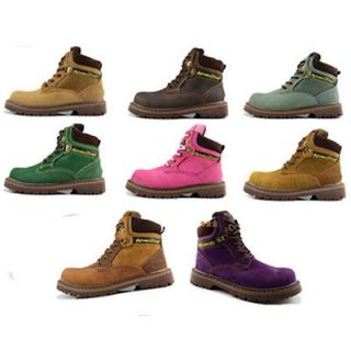 Women Mens Leather Work Boots Hiking Shoes Safety Outdoor Lace up 