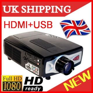 Updated HD66 LCD Projector 1080i USB HDMI HD Ready Home Cinema 1800LM 