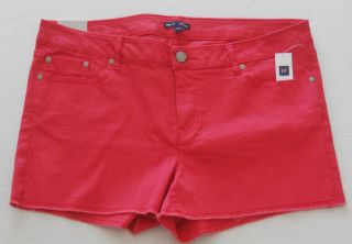 GAP Womens Red Hadley Fit Denim Shorts Sizes 14, 16, 18