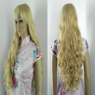 new sexy golden mix long curly hair real wigs