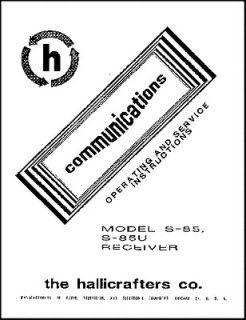Hallicrafters S 85 Receiver Manual
