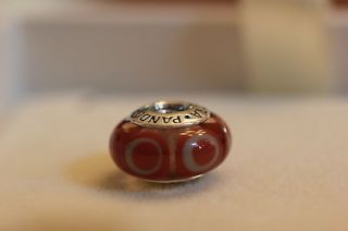   PANDORA 790912 STEPPING STONES MURANO BEAD ORANGE 925 ALE HALLMARK