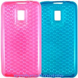 For LG OPTIMUS 2X P990 Aqua Blue Gel +Pink Gel cell phone case cover 