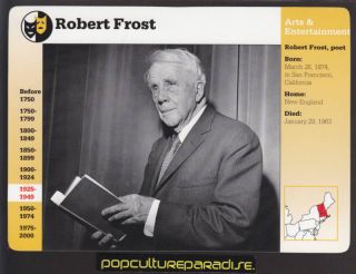ROBERT FROST American Poet GROLIER PHOTO BIOGRAPHY CARD